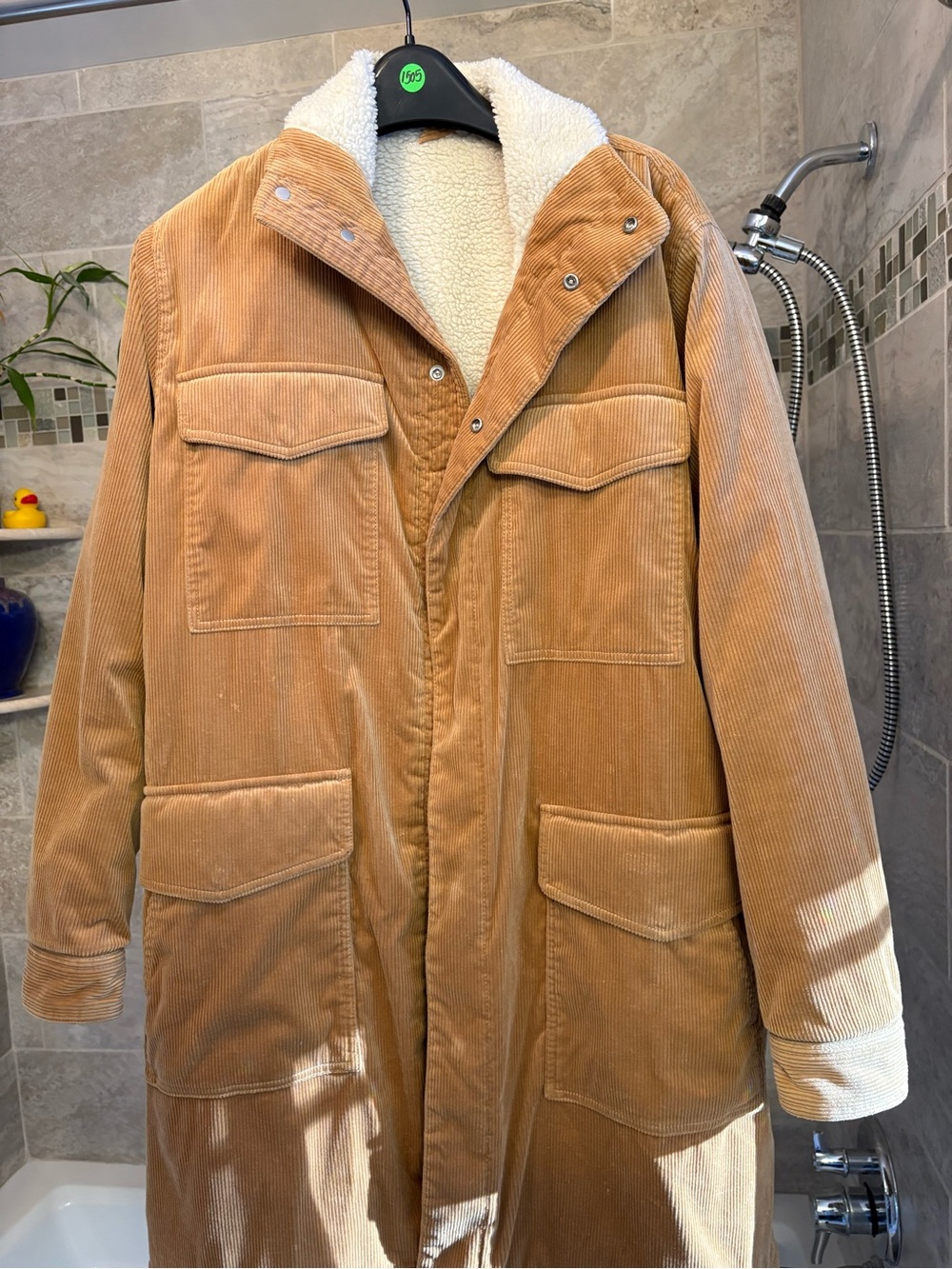 rag & bone Corduroy Trench Coat with Sherpa Lining - Camel
